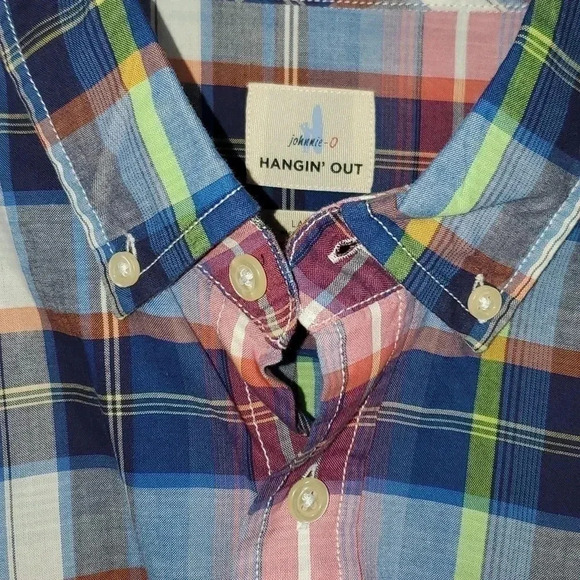 Men's Johnnie-O Hangin' Out Button Down Long-sleeved Size L Color Wake - Picture 12 of 15